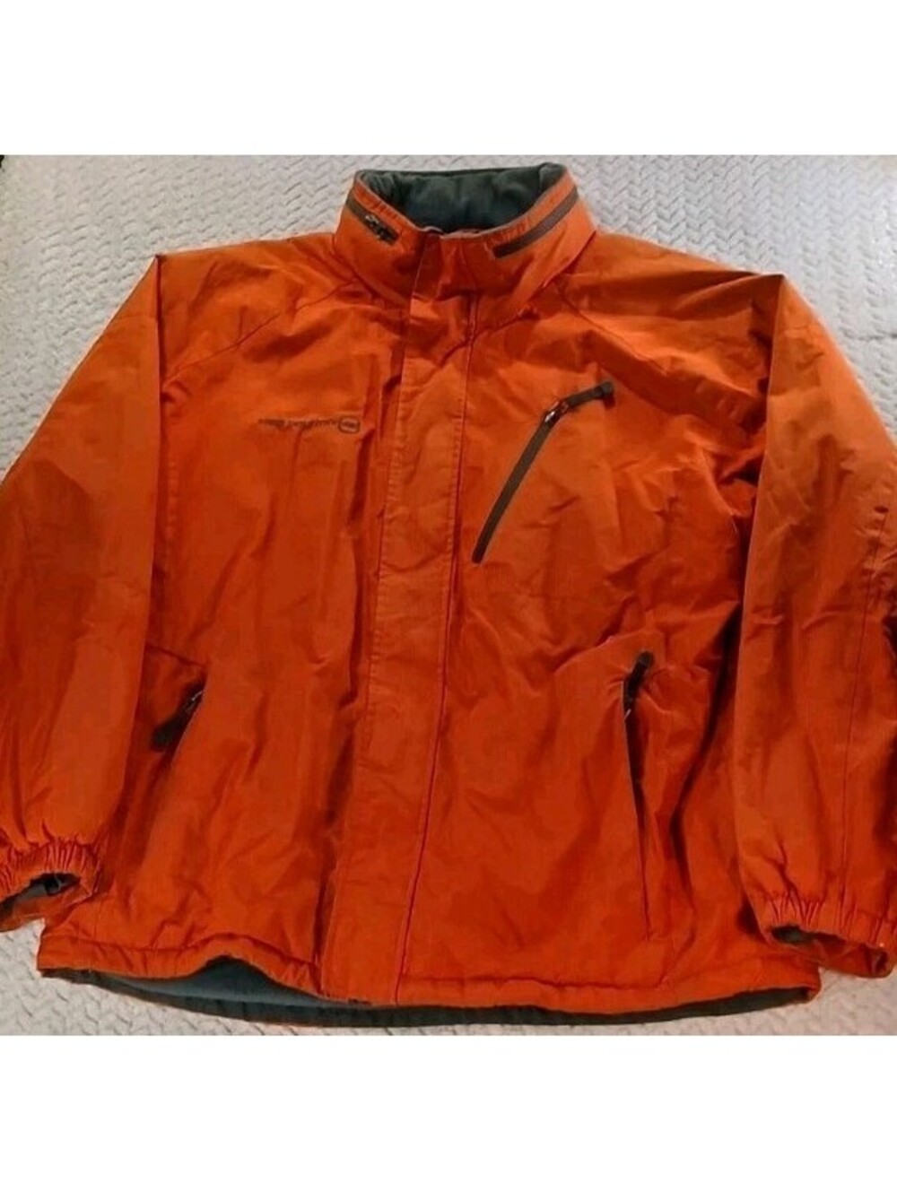 Free Country - Men's L - Orange Coat - Fleece Lined - Small Flaw - READ